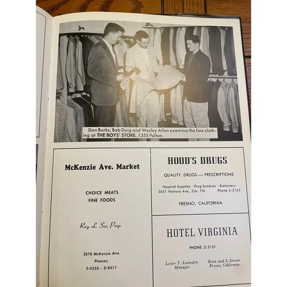 1953 Theodore Roosevelt High School Fresno CA Yearbook Nautilus Signed vintage